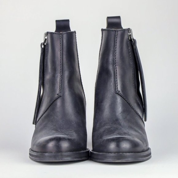 Acne Studios Pistol Black Leather Stacked Heel Boots - Picture 2 of 10